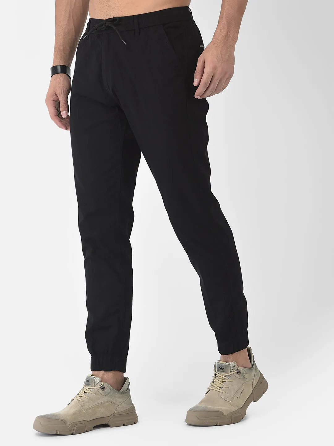 Cobb Black Slim Fit Chinos Joggers