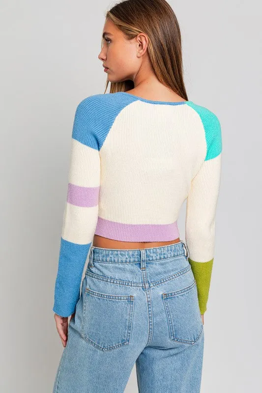 Color Block Knit Top