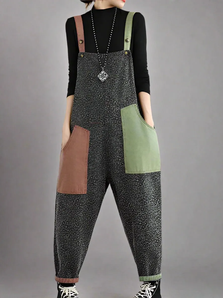 Colorblock Utility Overall Dungaree