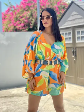 Colorful Leaves Romper