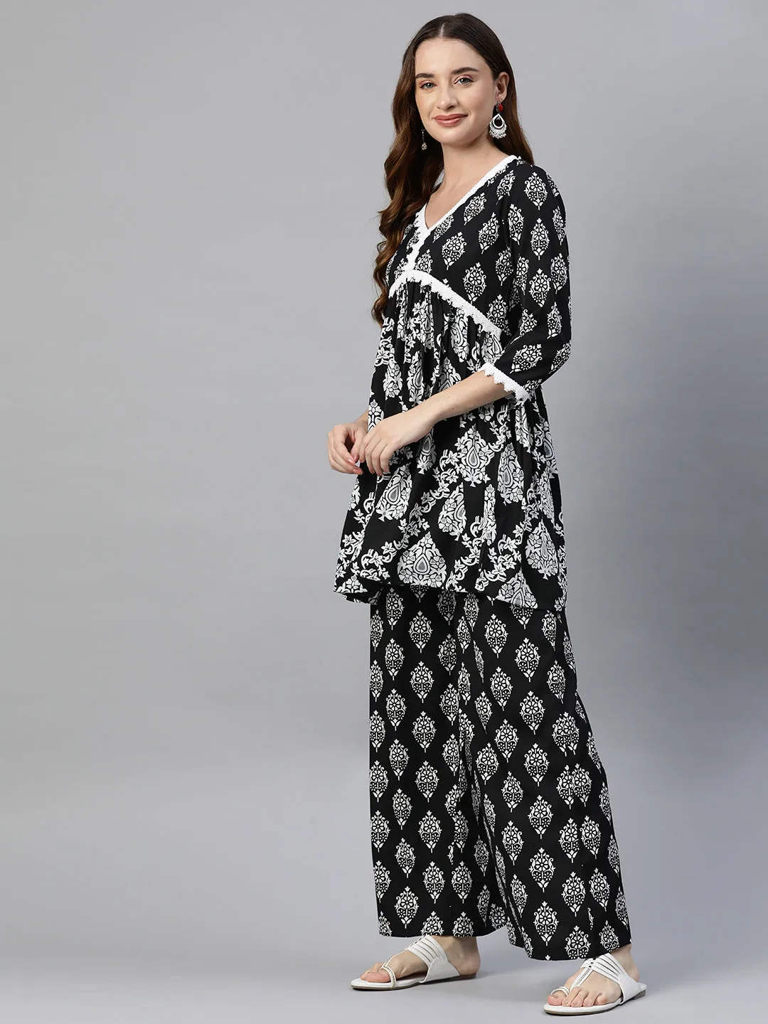Cottinfab Women Ethnic Motifs Printed Ethnic Co-Ords