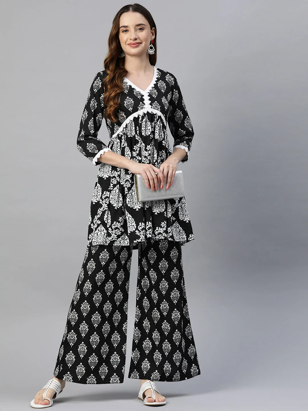 Cottinfab Women Ethnic Motifs Printed Ethnic Co-Ords