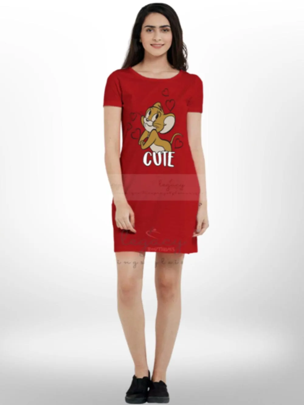 Cute Jerry In Love  Girls Home Use Comfortably Long T-shirt For Women's