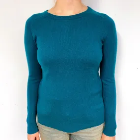 Dark Emerald Green Cashmere Crew Neck Jumper Small