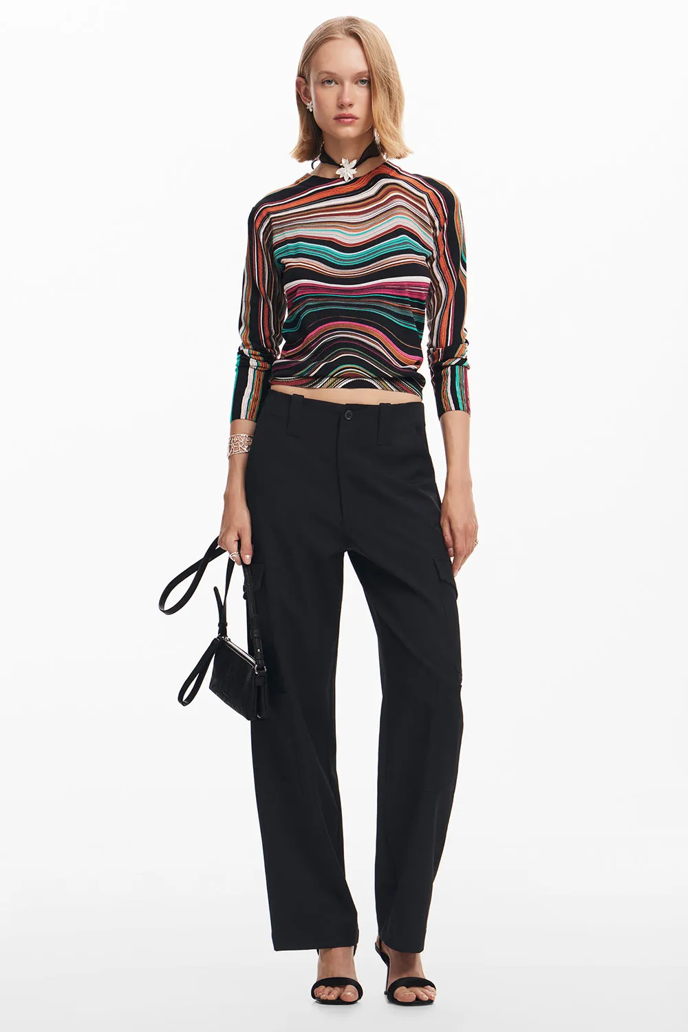 Desigual Wavy Striped Sweater