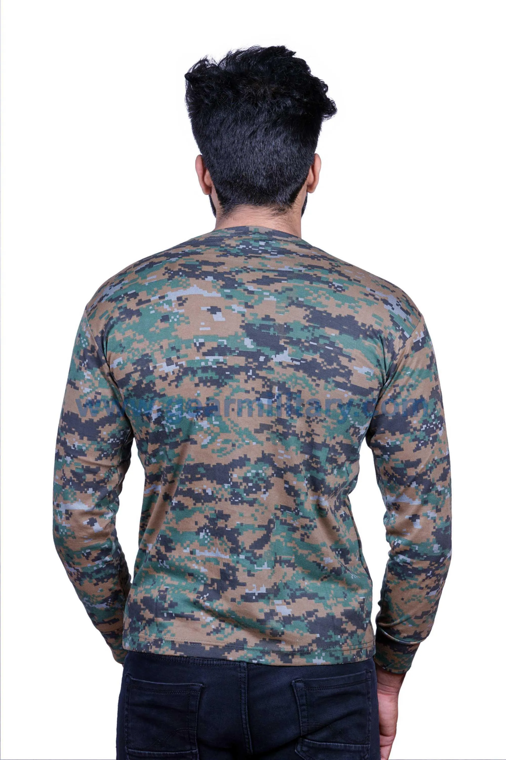 Digital Woodland Print Camo Full Sleeves T Shirt