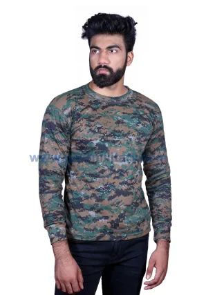 Digital Woodland Print Camo Full Sleeves T Shirt