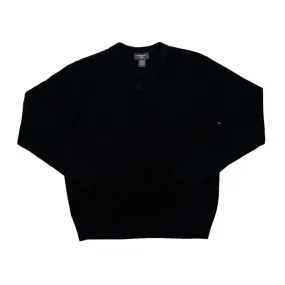 DOCKERS Classic Subtle Argyle Check Acrylic V-Neck Knit Sweater Jumper