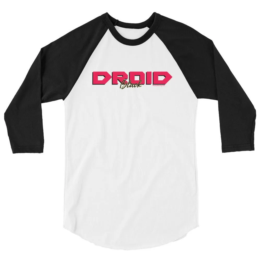 Droid Black 3/4 sleeve raglan baseball shirt