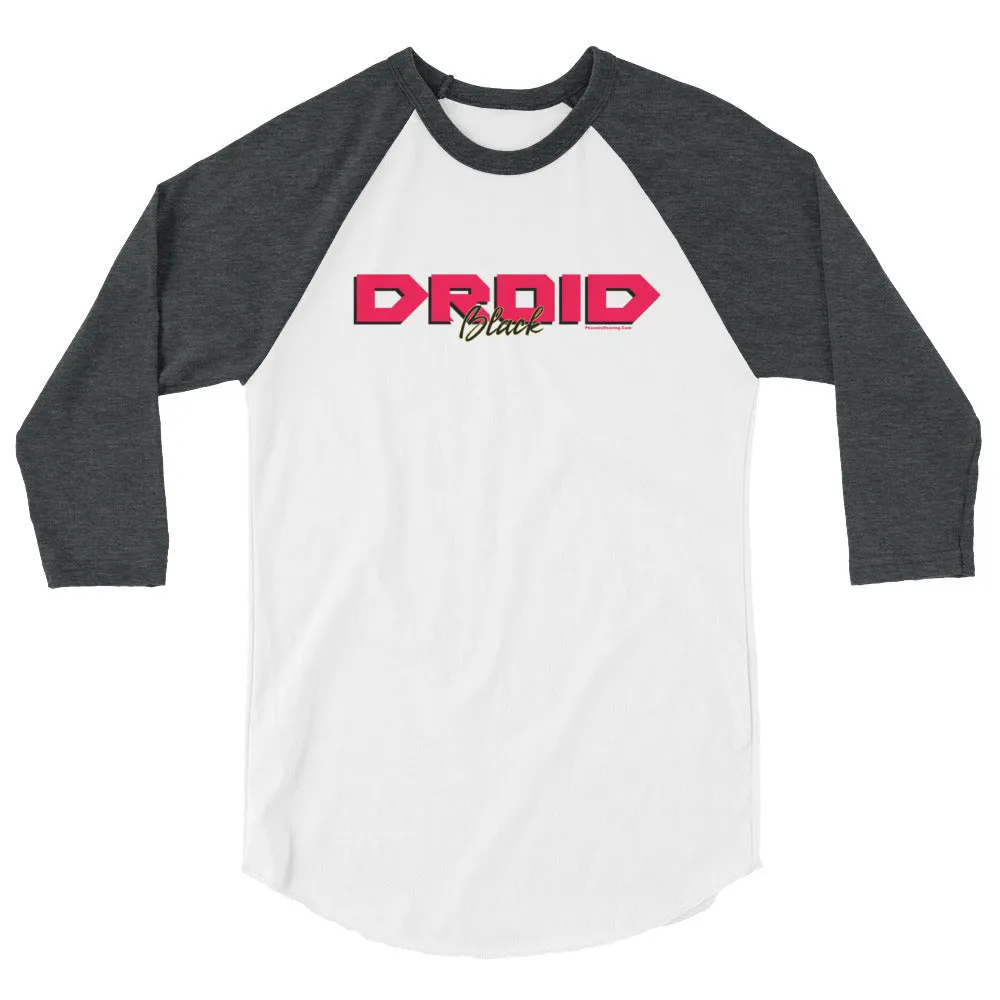 Droid Black 3/4 sleeve raglan baseball shirt
