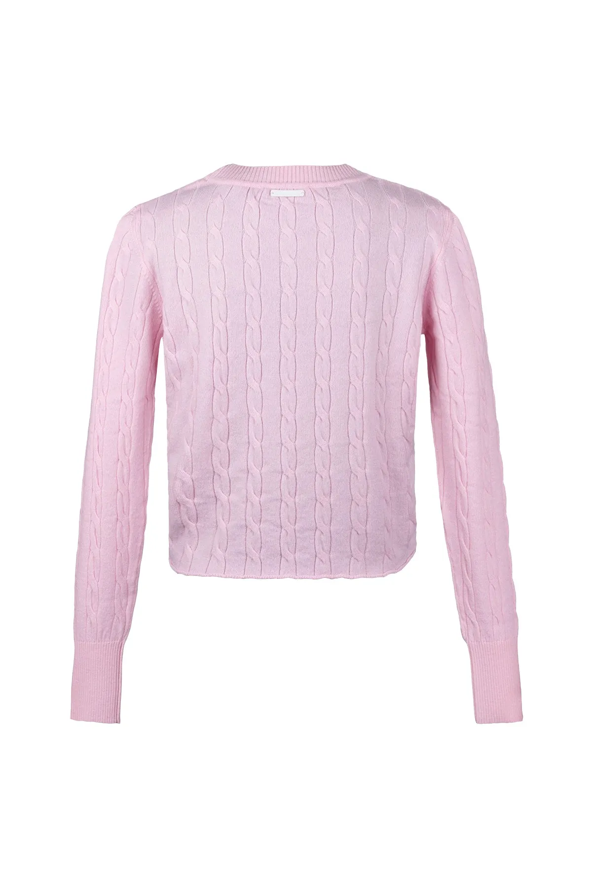 Dry Rose Amelia Australian Wool and Cashmere Round Neck Short Jumper