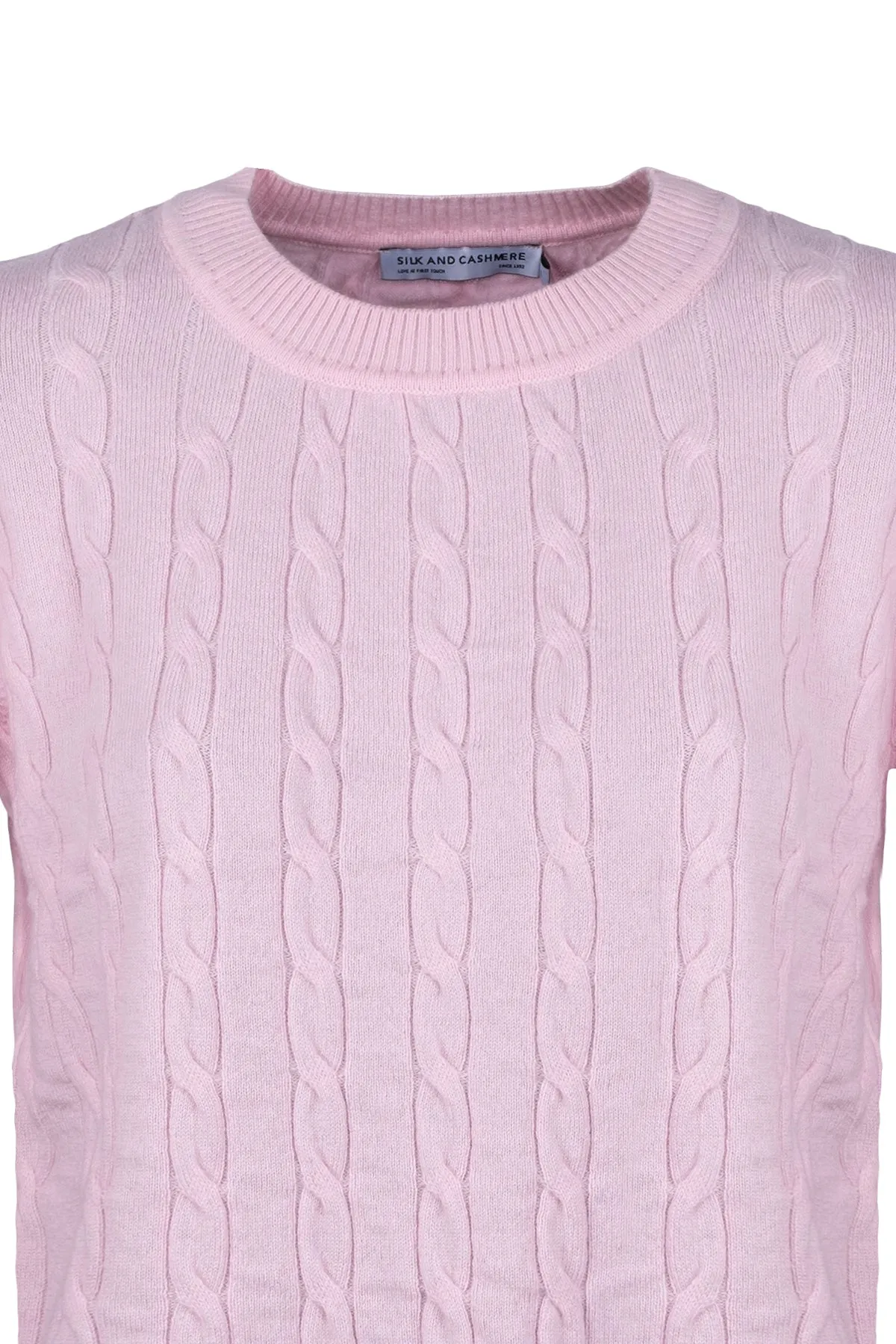 Dry Rose Amelia Australian Wool and Cashmere Round Neck Short Jumper