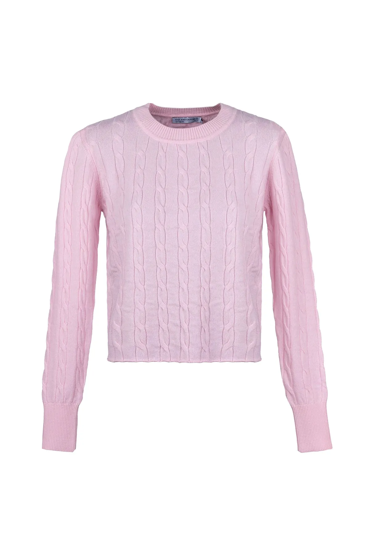 Dry Rose Amelia Australian Wool and Cashmere Round Neck Short Jumper
