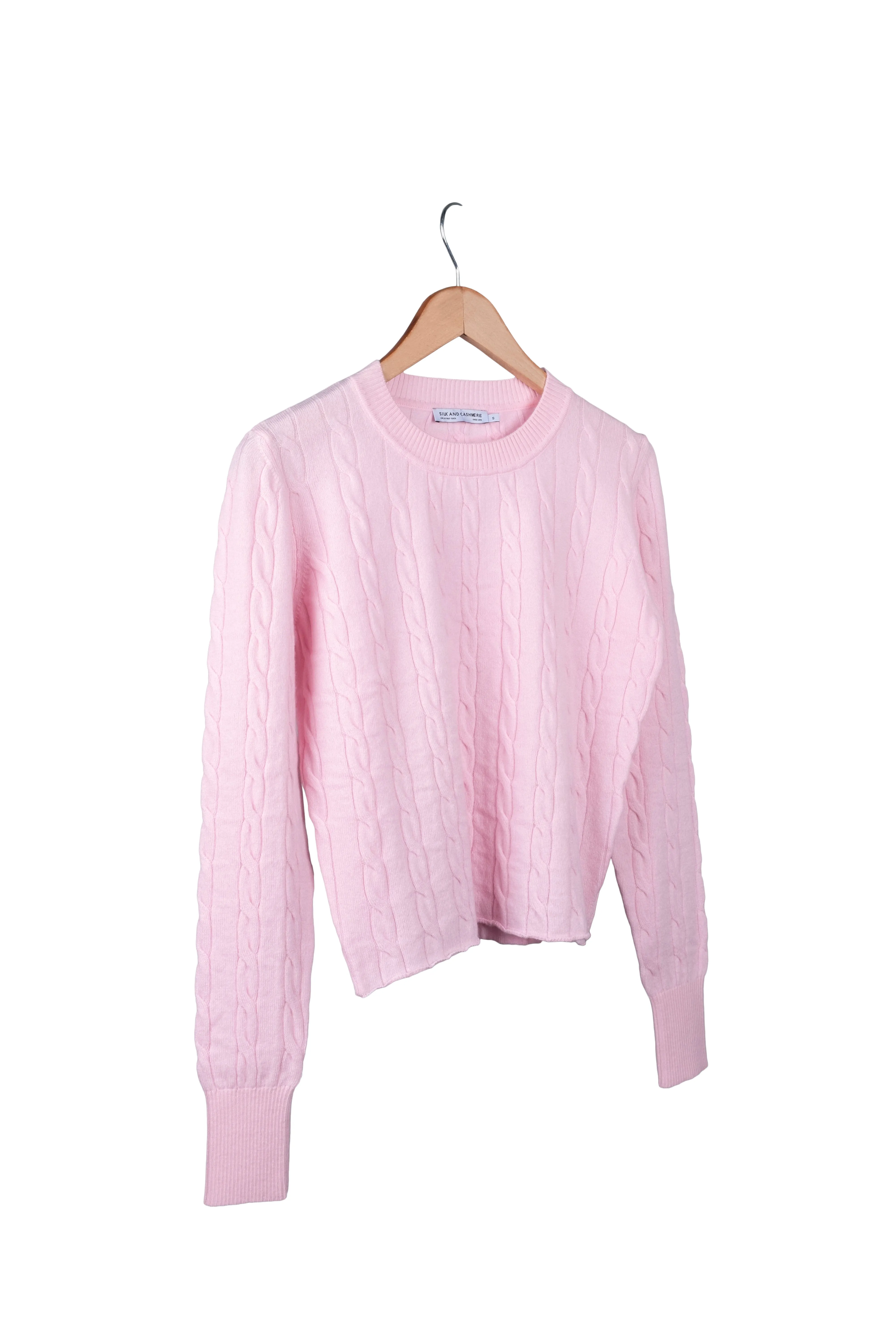 Dry Rose Amelia Australian Wool and Cashmere Round Neck Short Jumper
