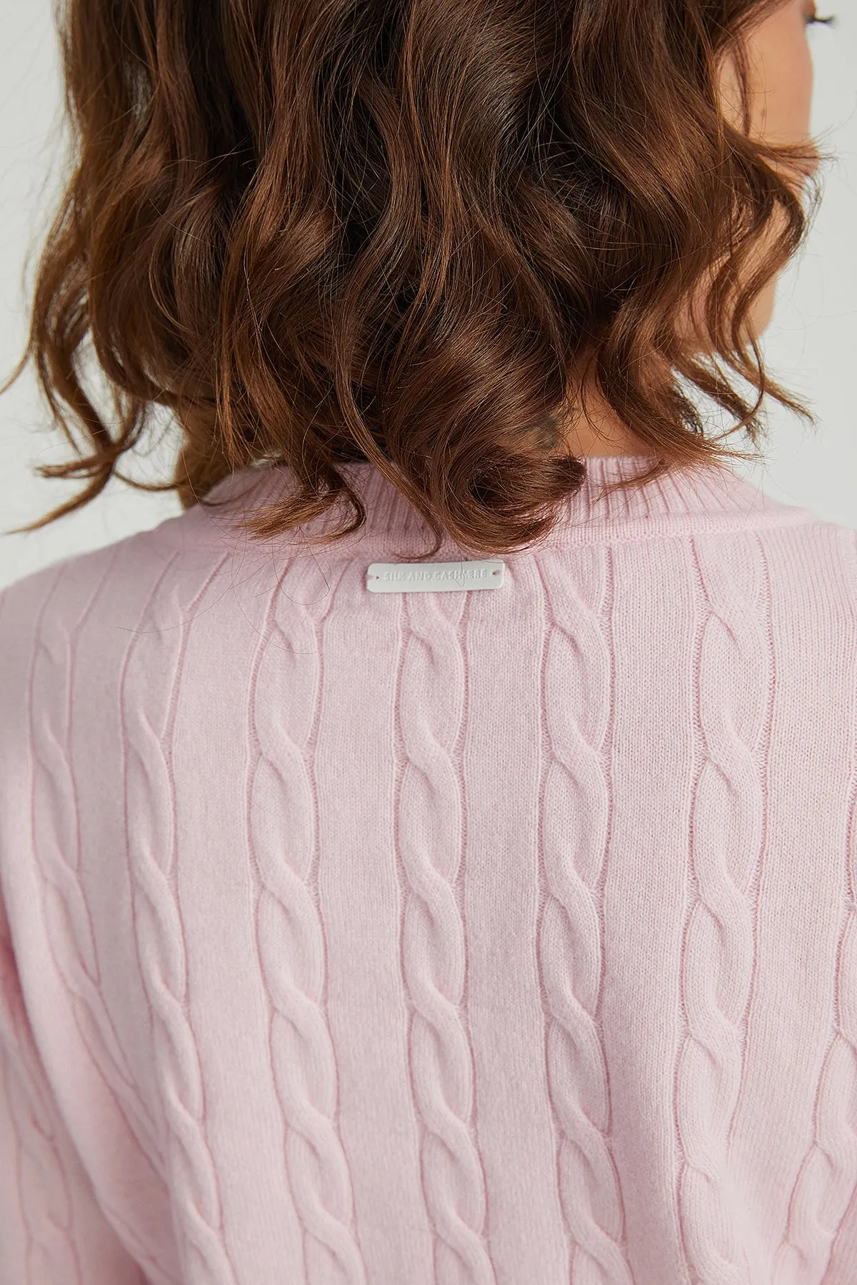 Dry Rose Amelia Australian Wool and Cashmere Round Neck Short Jumper