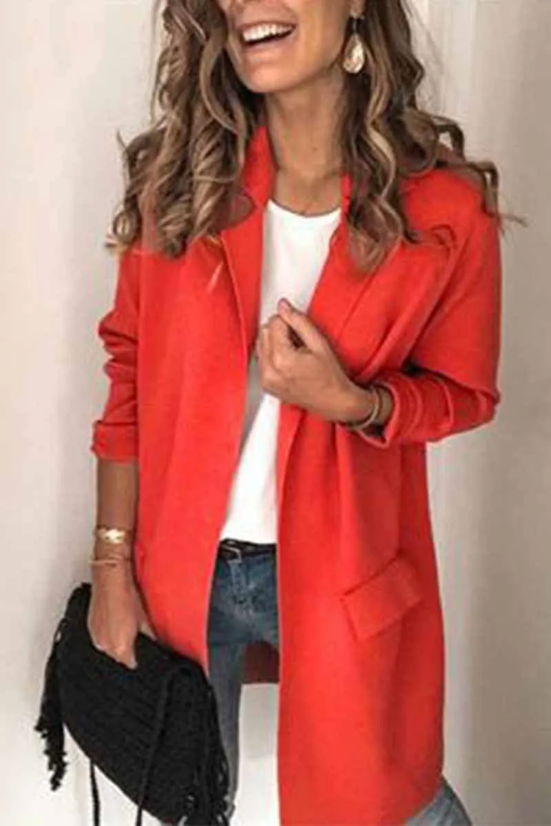 Dunnmall Solid Color Long Sleeve blazer(6 Colors)