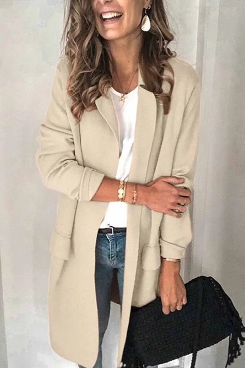 Dunnmall Solid Color Long Sleeve blazer(6 Colors)