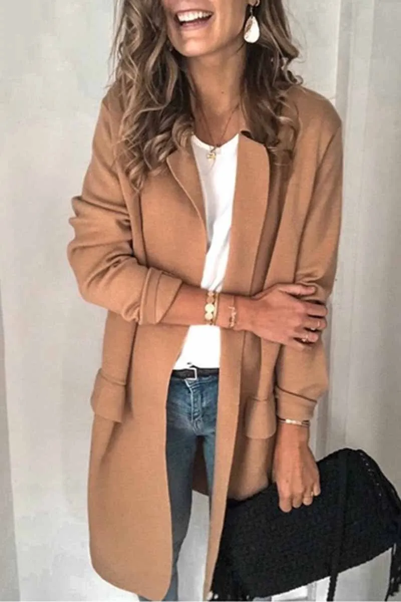 Dunnmall Solid Color Long Sleeve blazer(6 Colors)