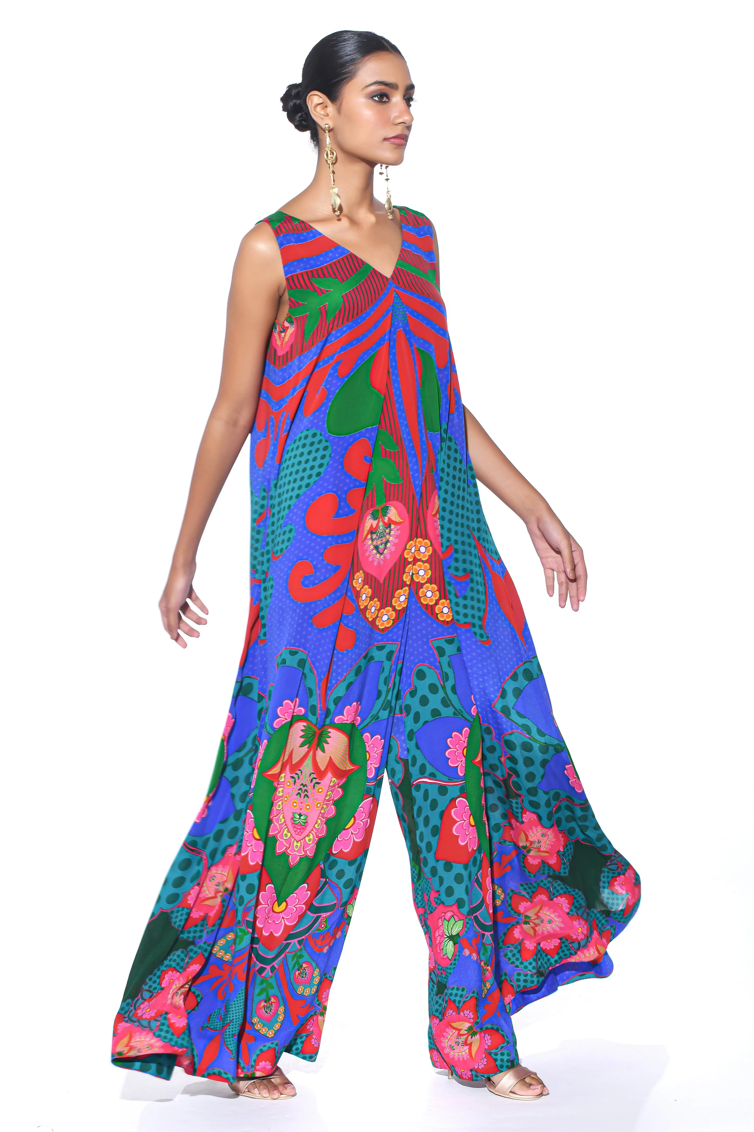 Electric Blue Royal Paisley Jumpsuit