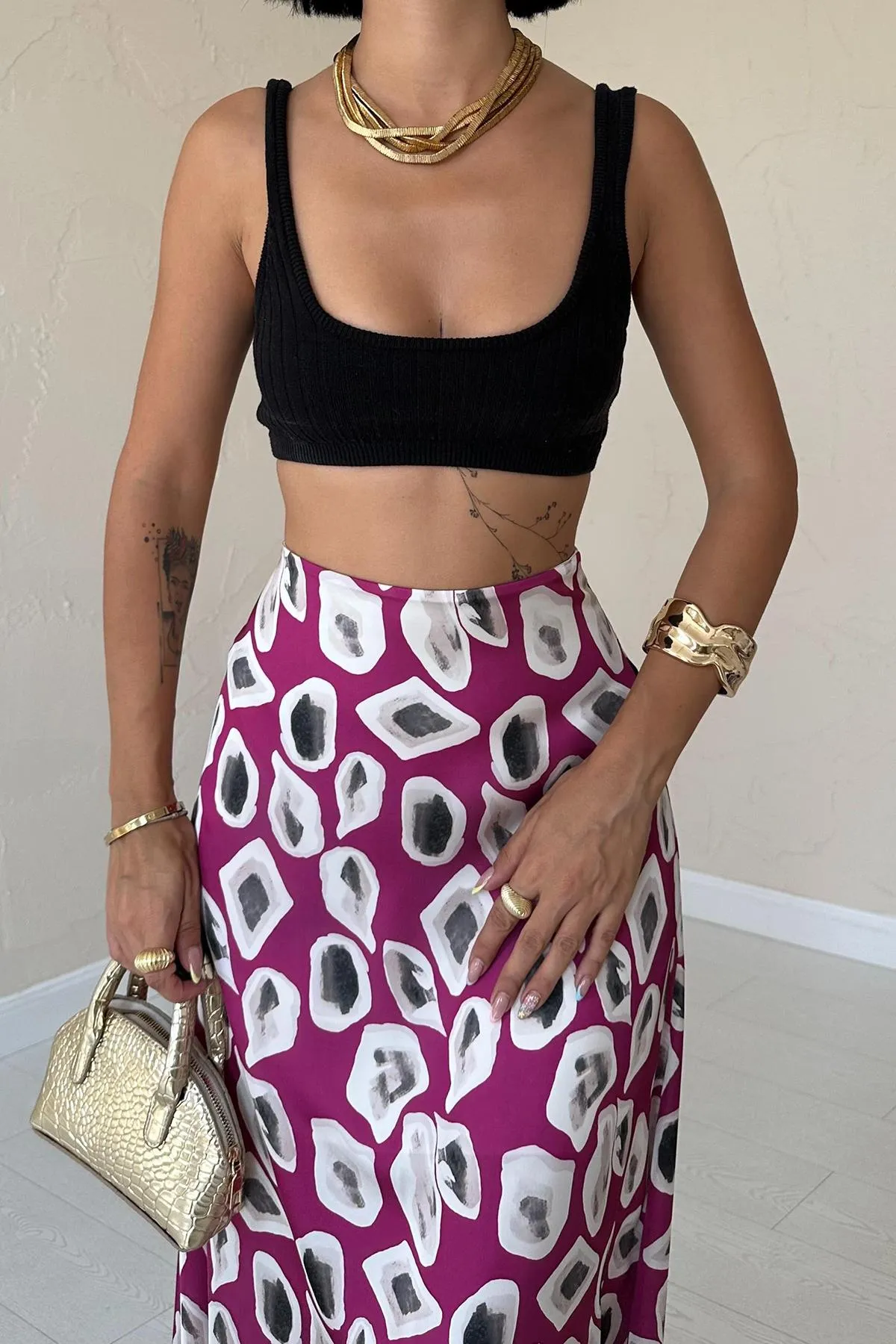 ELS Patterned Skirt - Fuchsia - Greenock