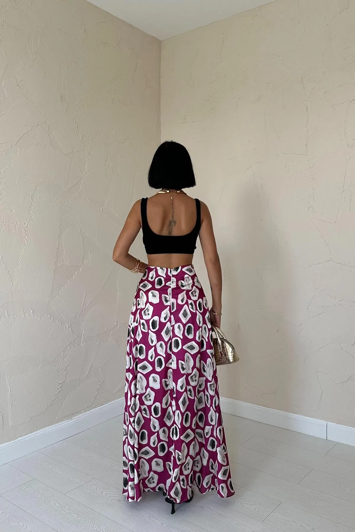ELS Patterned Skirt - Fuchsia - Greenock