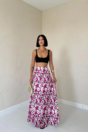 ELS Patterned Skirt - Fuchsia - Greenock