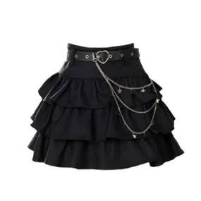 Faldas Mujer De Moda Black Women Skirt High Waist A-line Saia Fashion Sweet Summer Japanese Jupe Ruffles Mini Y2k Skirts