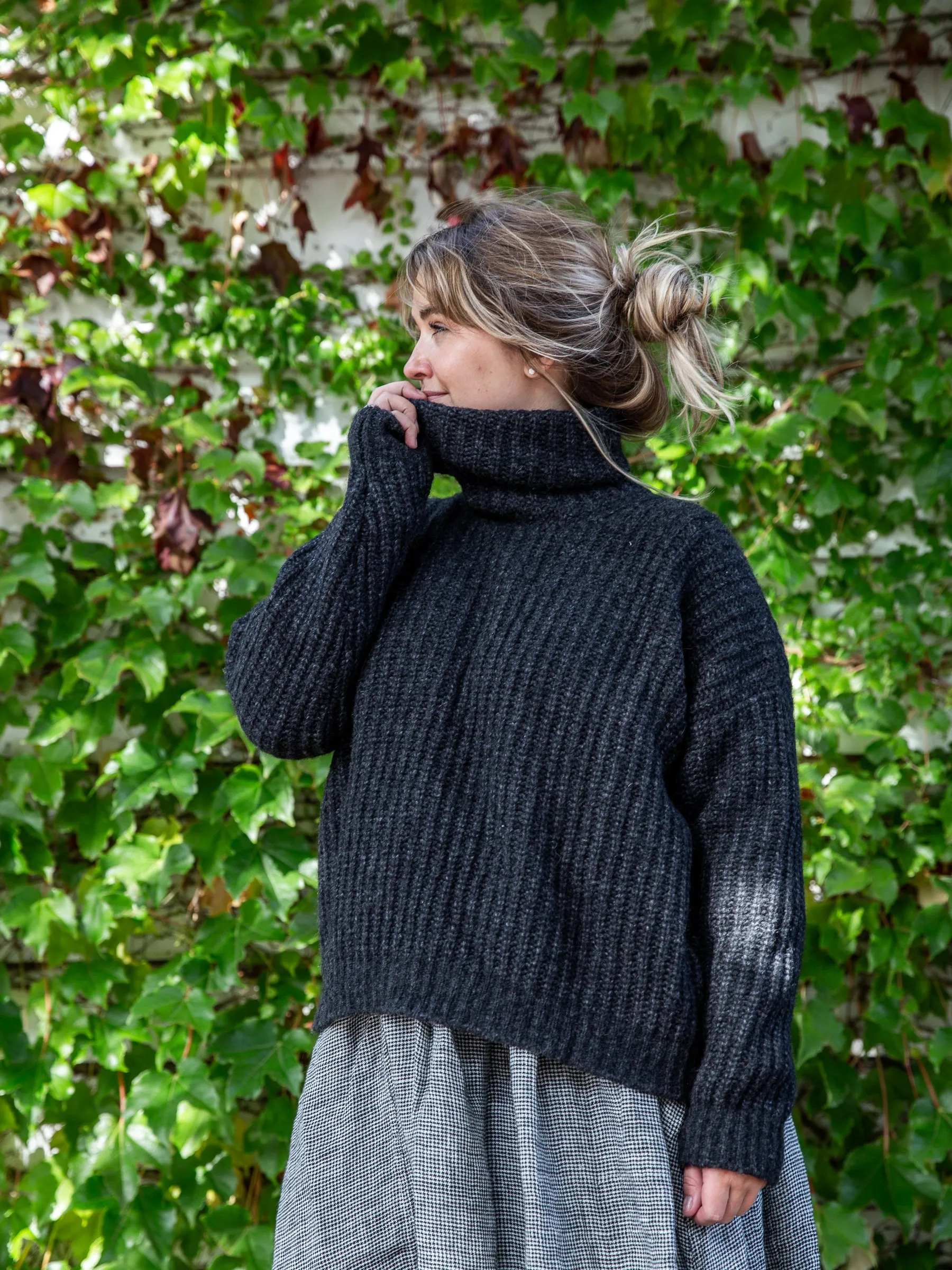 Fisherman ~ Boxy Ribbed Polo Jumper