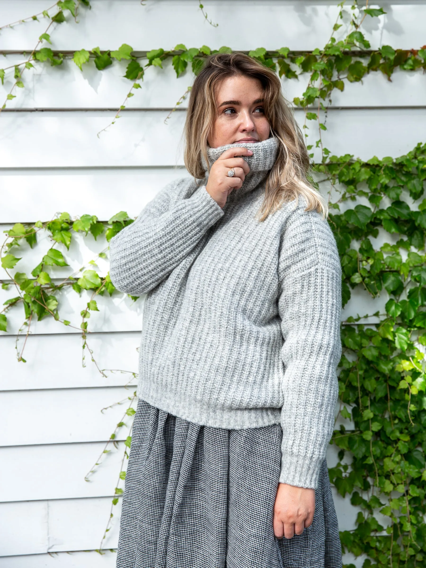 Fisherman ~ Boxy Ribbed Polo Jumper