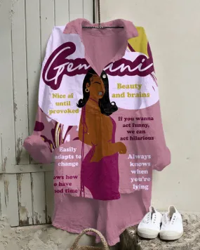 Gemini Girly Season Irregular Leisure Tunic