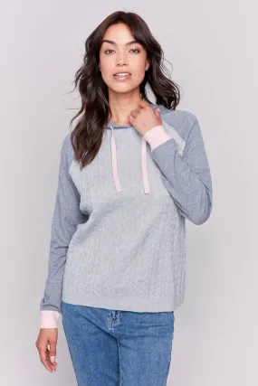 Grey Cable Knit Top