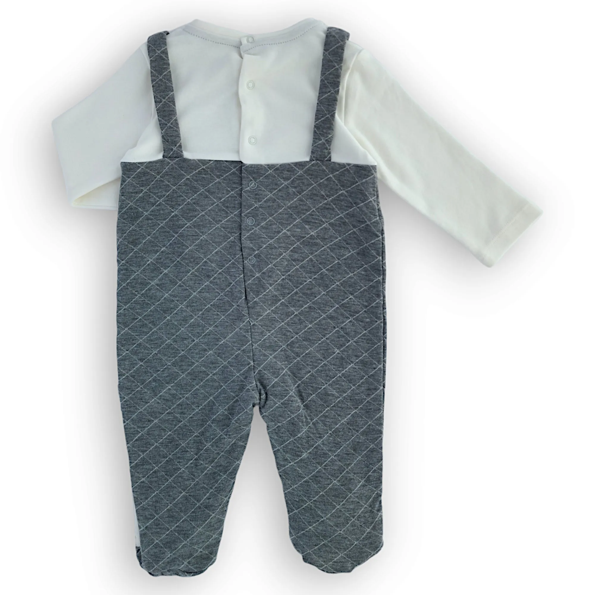 Grey Jumpsuit with Salopette Design