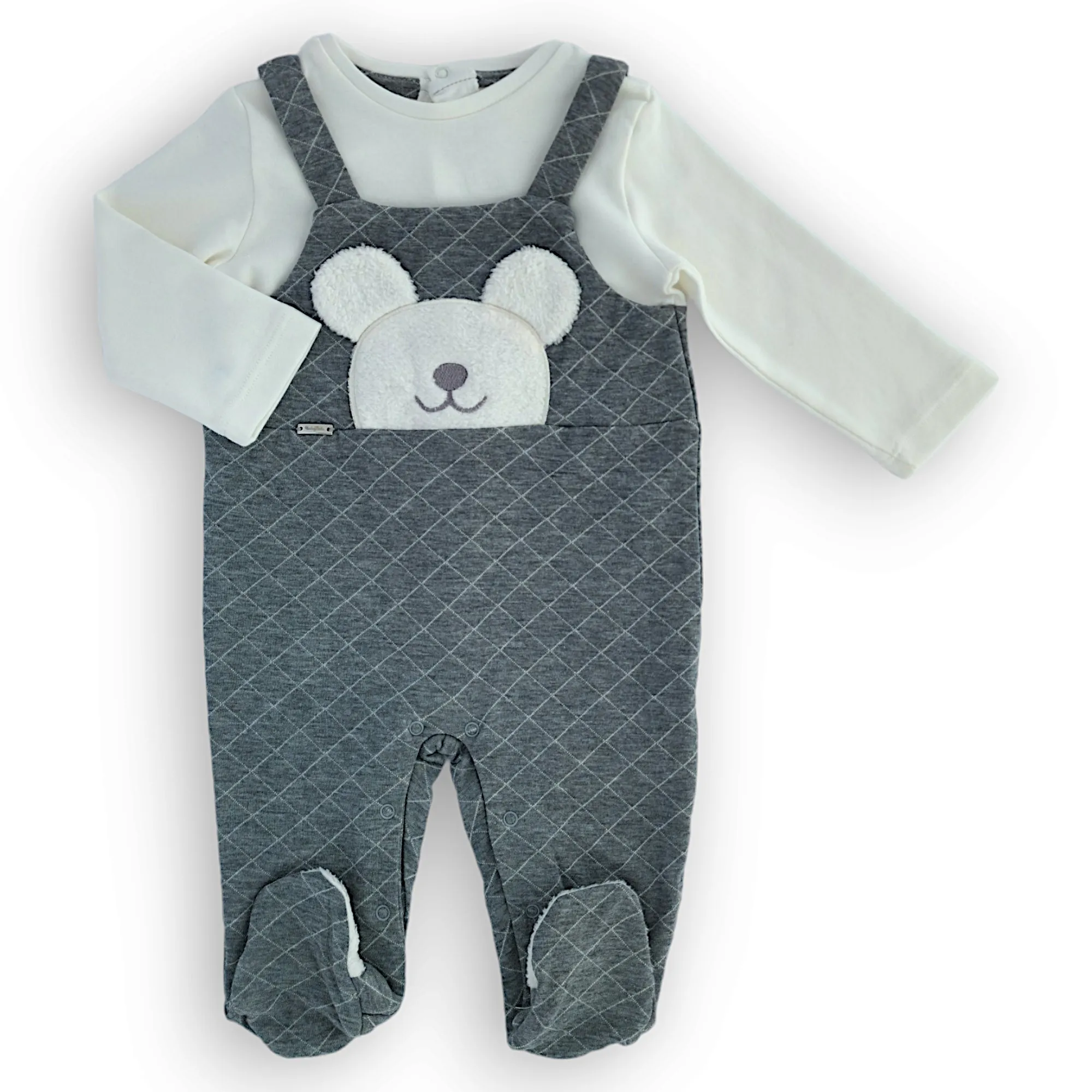 Grey Jumpsuit with Salopette Design
