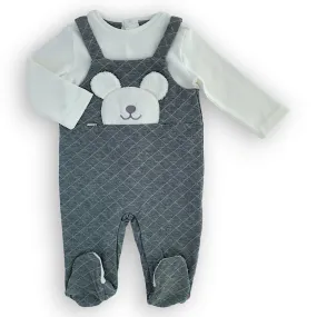 Grey Jumpsuit with Salopette Design