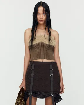 HAIRY KNIT TOP atb1211w(BROWN)