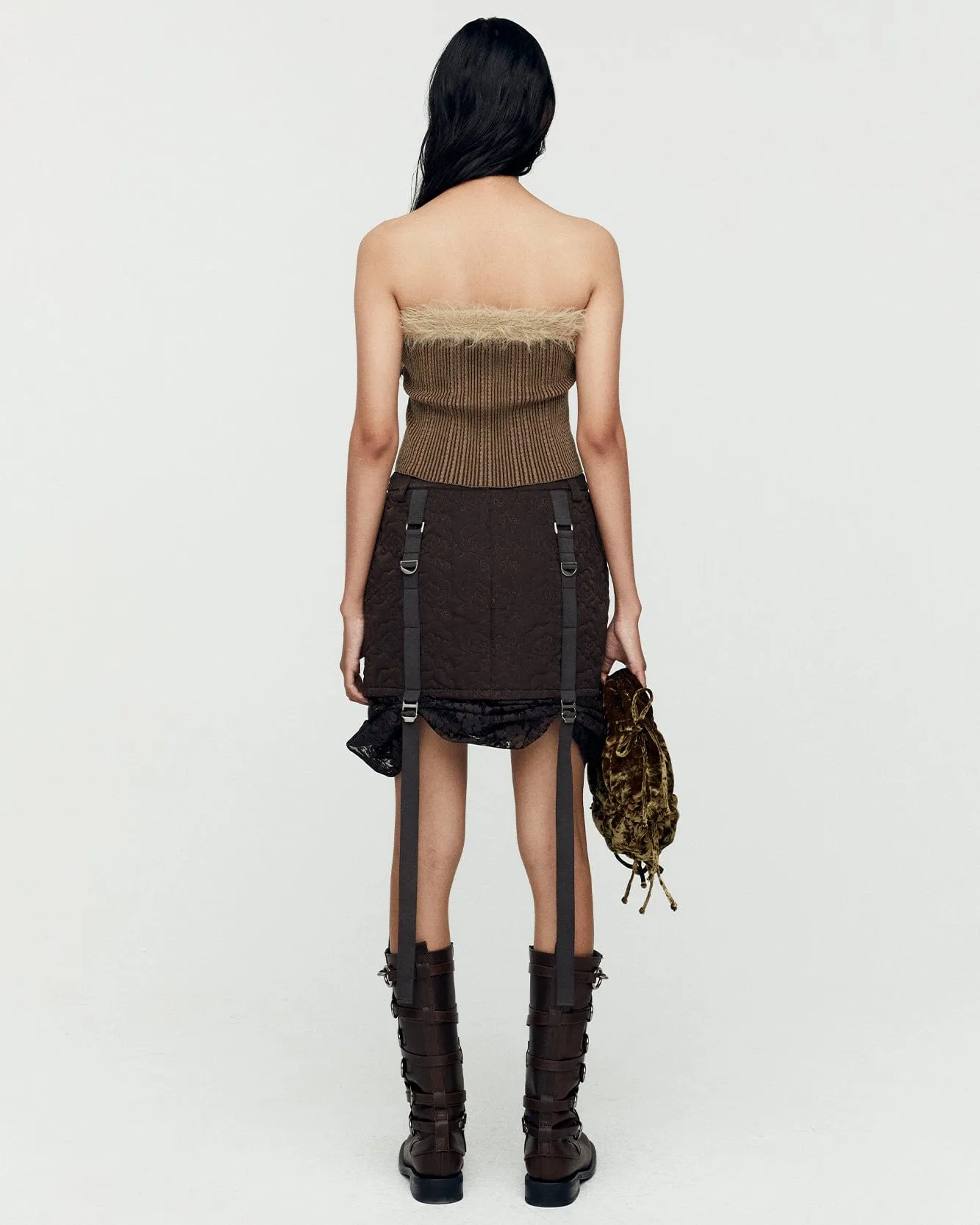 HAIRY KNIT TOP atb1211w(BROWN)