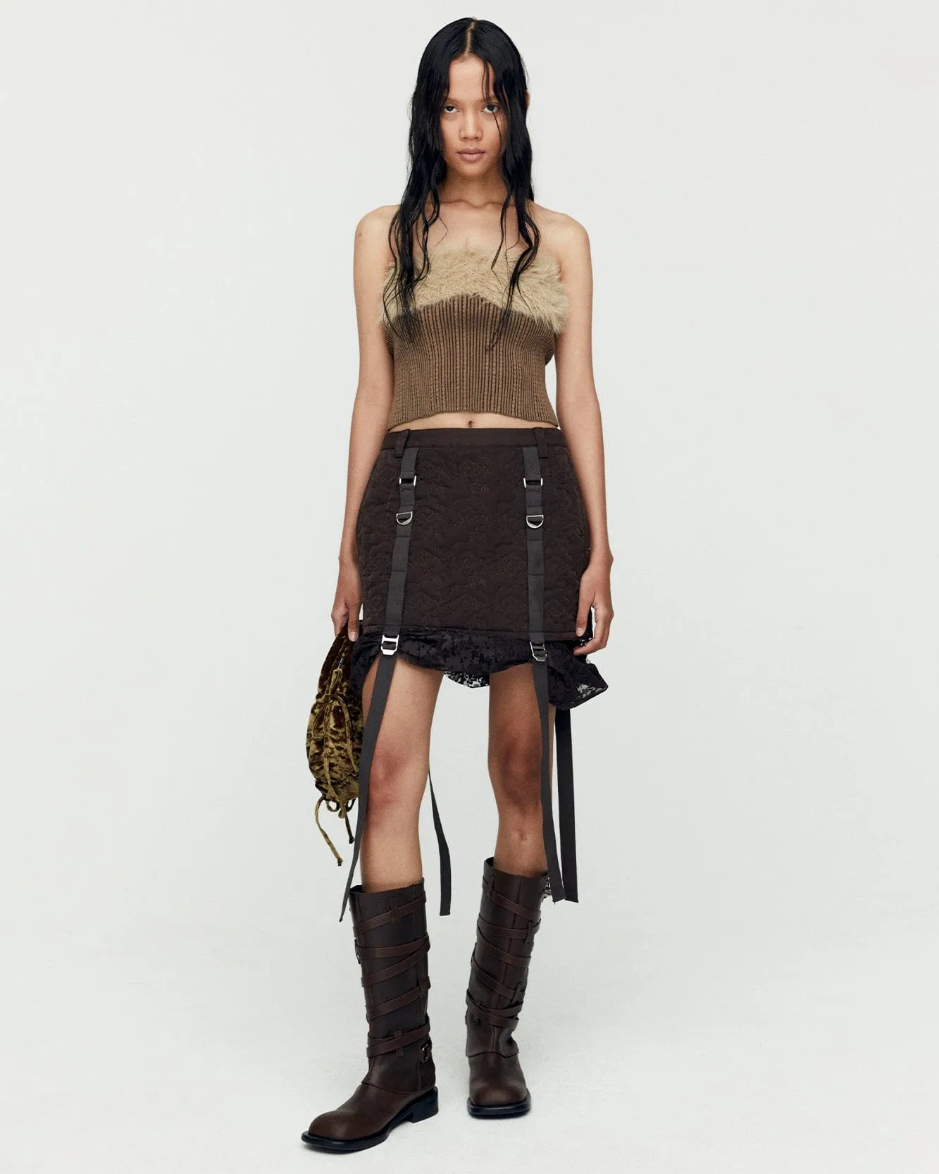 HAIRY KNIT TOP atb1211w(BROWN)