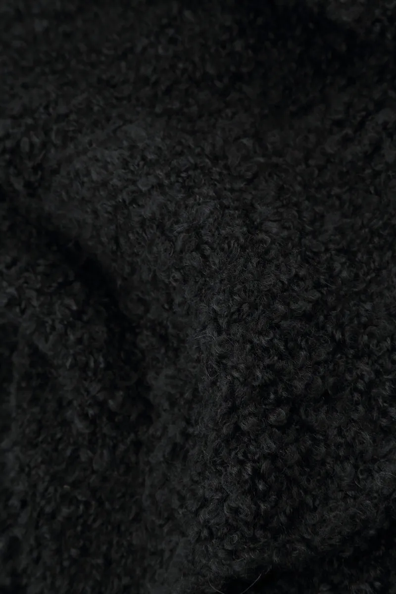 Hooded Dual Mélange Grey Alpaca Wool Sweater