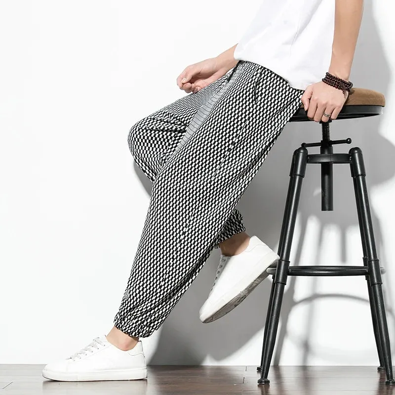 ICE SILK CHECKERED JOGGERS