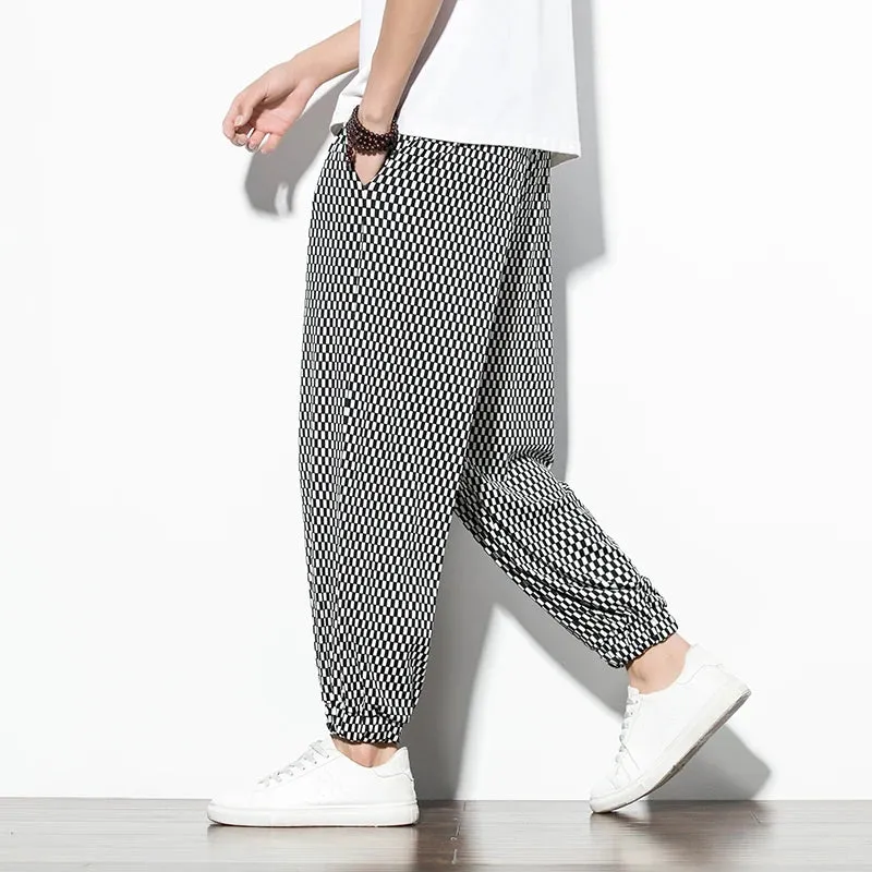 ICE SILK CHECKERED JOGGERS
