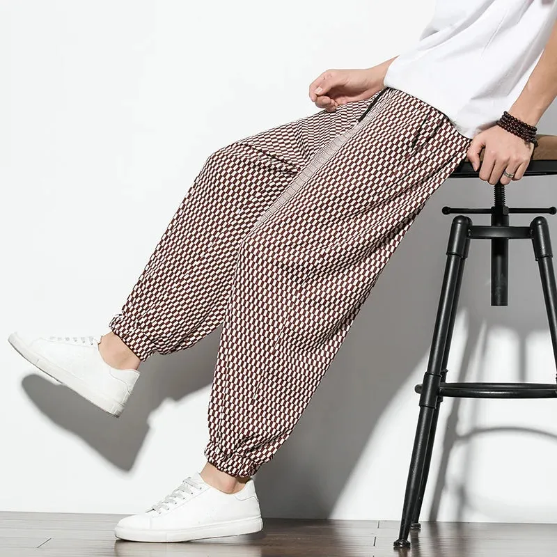 ICE SILK CHECKERED JOGGERS