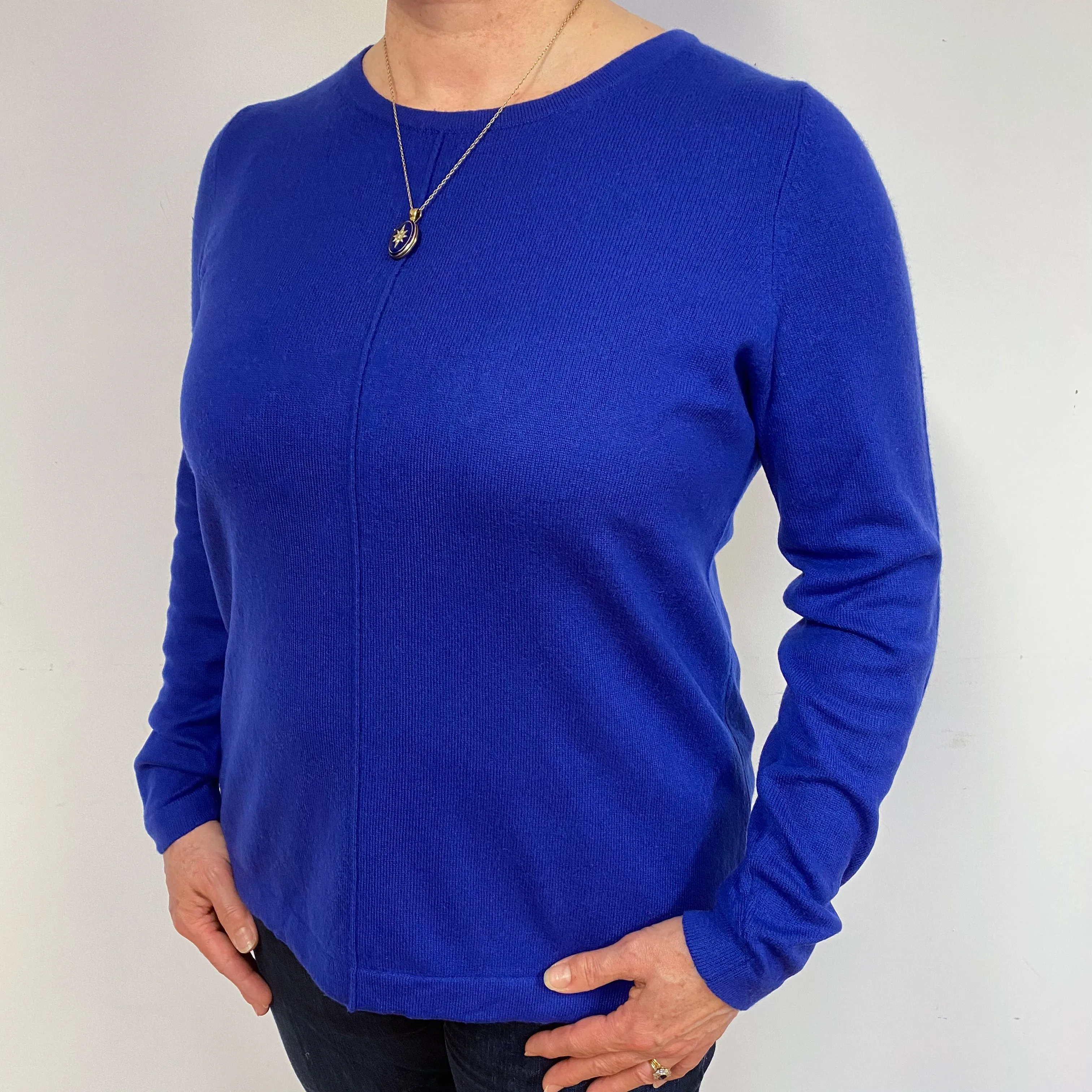 Indigo Blue Cashmere Crew Neck Jumper Large
