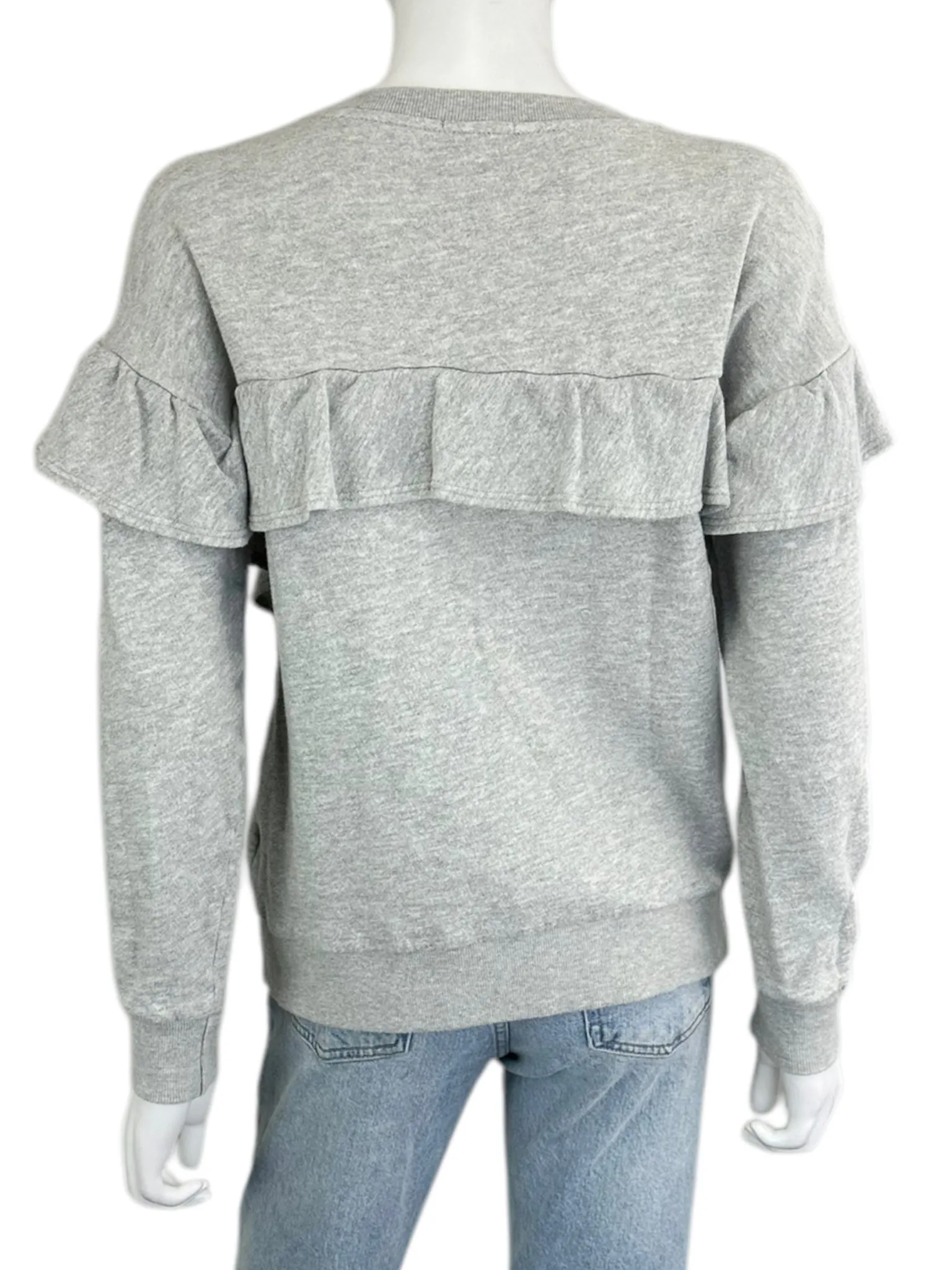 joie Gray Ruffle Knit Top Size S