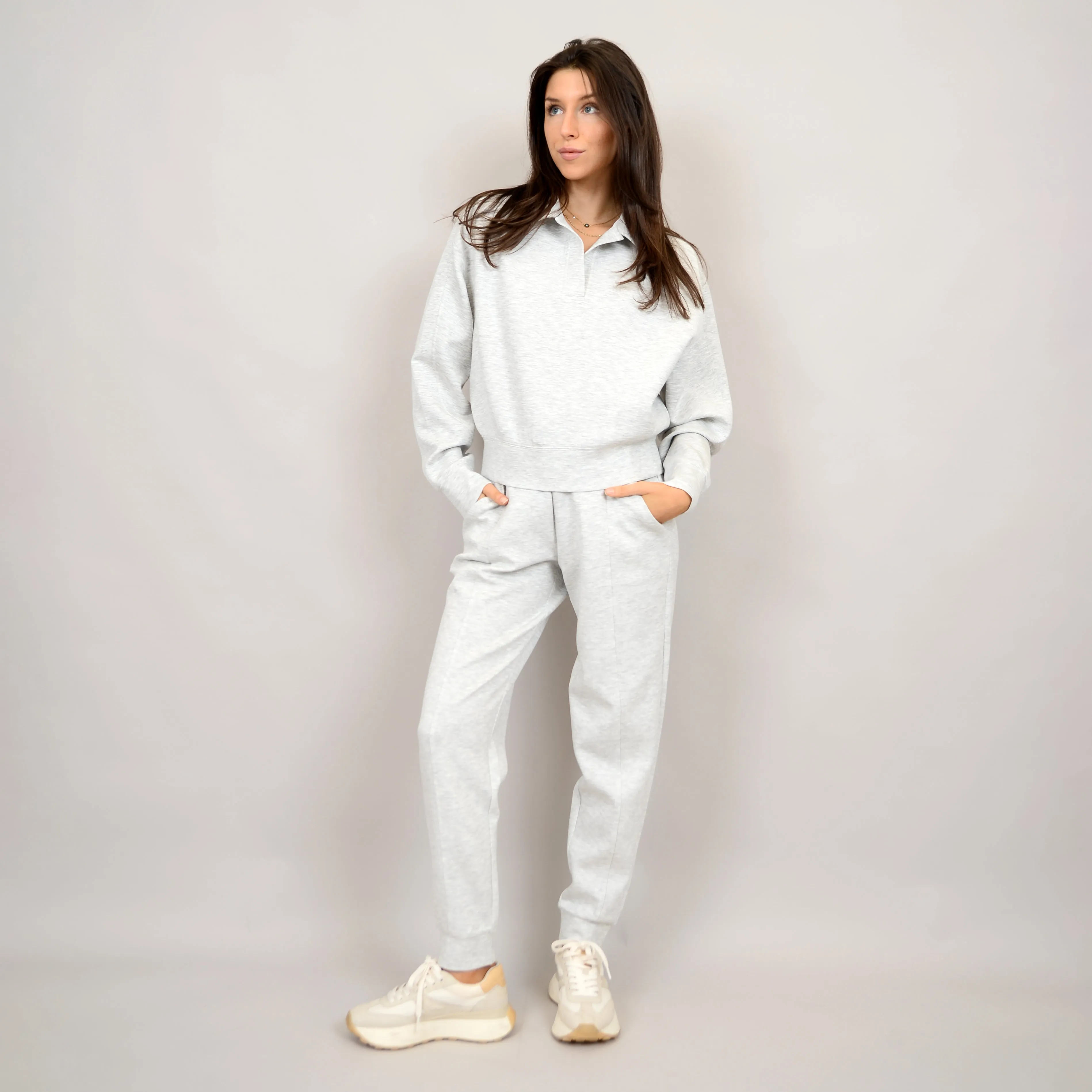 JOSELLE KNIT JOGGER - LIGHT GREY