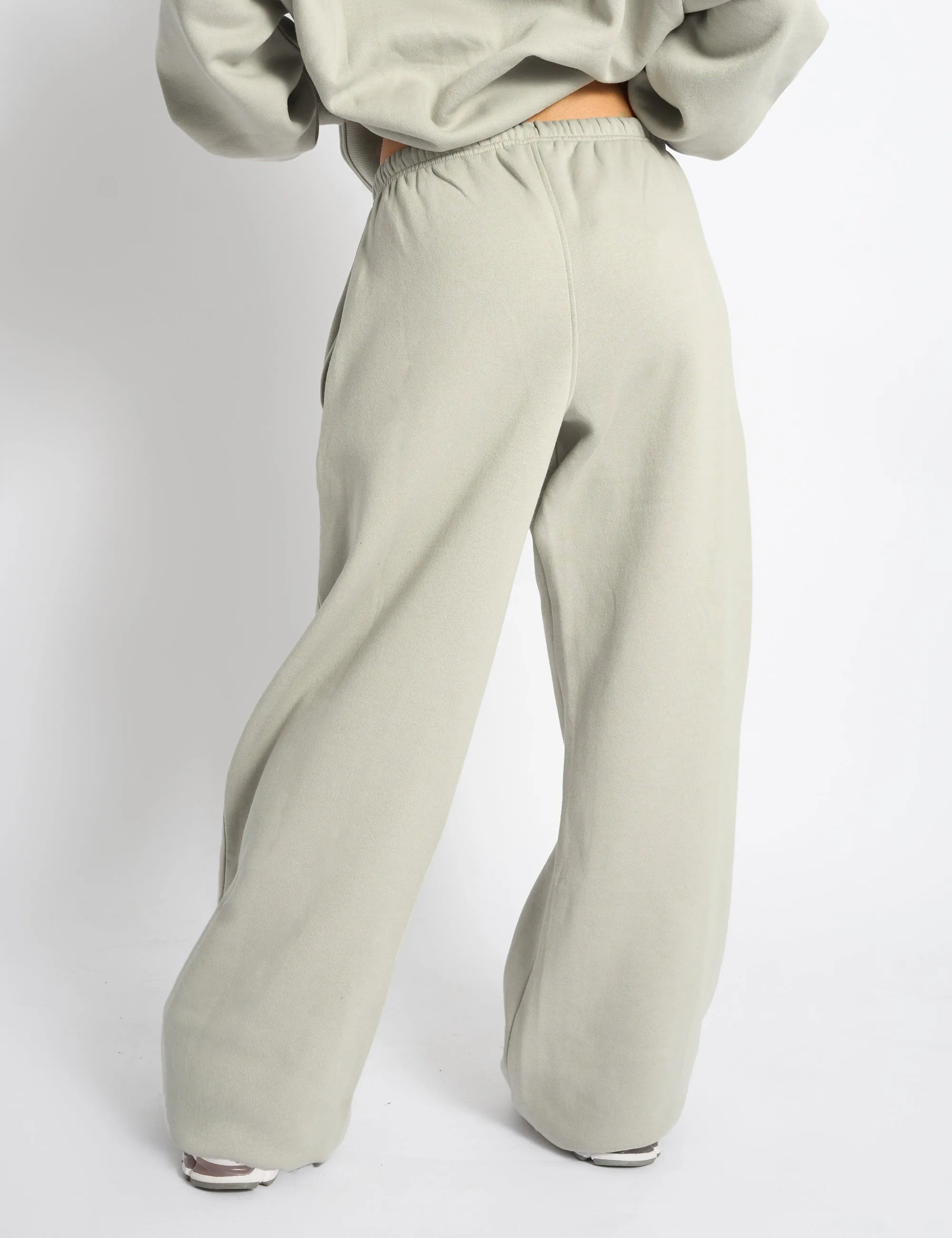 Kaiia Logo Wide Leg Joggers Pebble