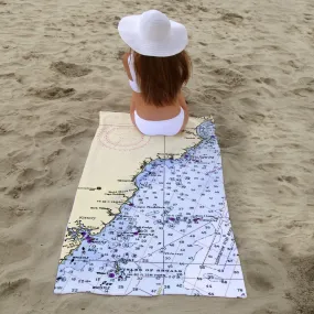 Kittery to Cape Porpoise ME Nautical Chart Quick Dry Towel