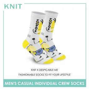Knit Men's Minions Cotton Light Performance Crew Socks 1 pair KMDM1402