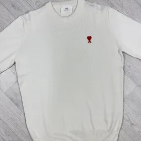 Knitted Heart Logo Jumper White