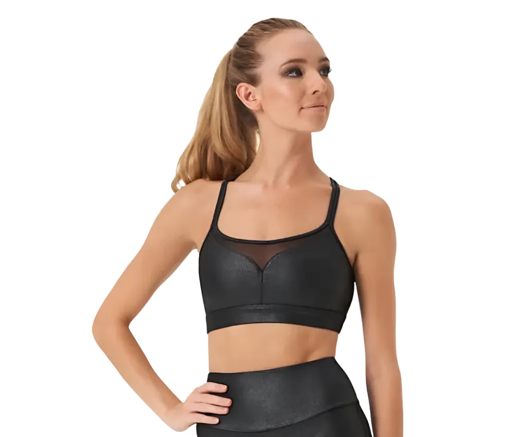 Ladies Solay Camisole Leather Look Crop Top