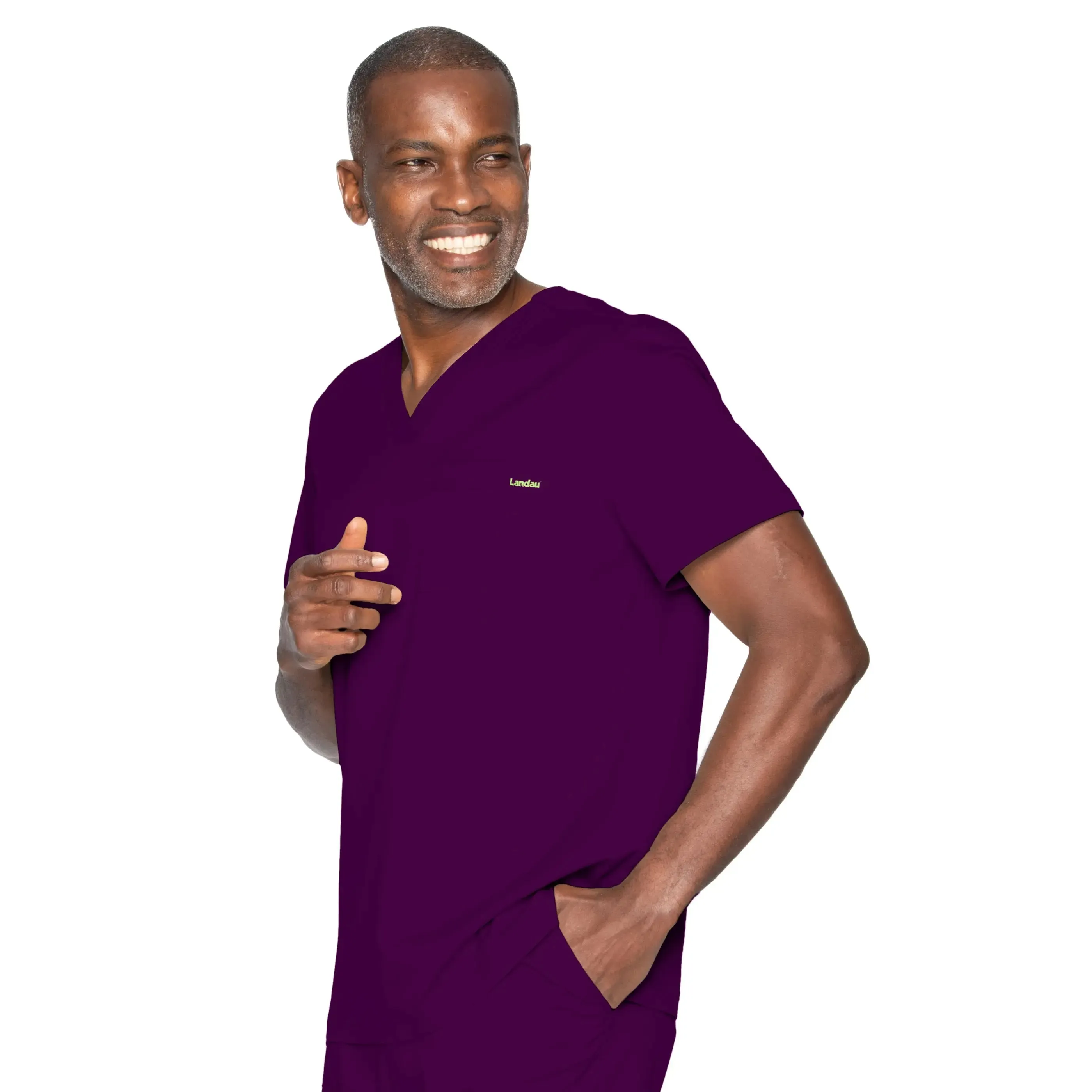 Landau ProFlex Men's 2-Pocket V-Neck Scrub Top